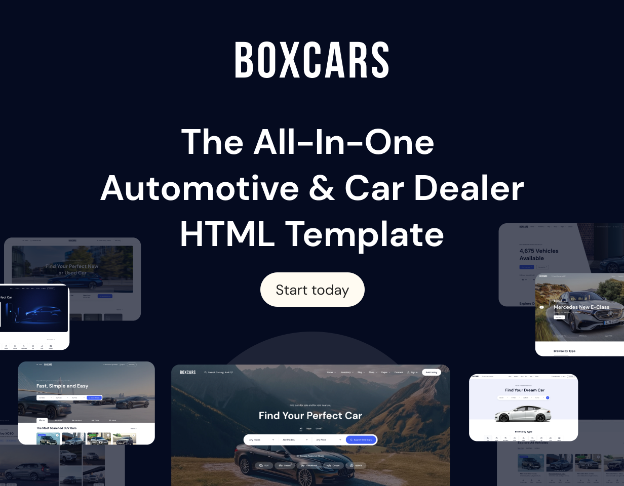 Boxcar- Car Dealer, Rental & Listing HTML Template - 1