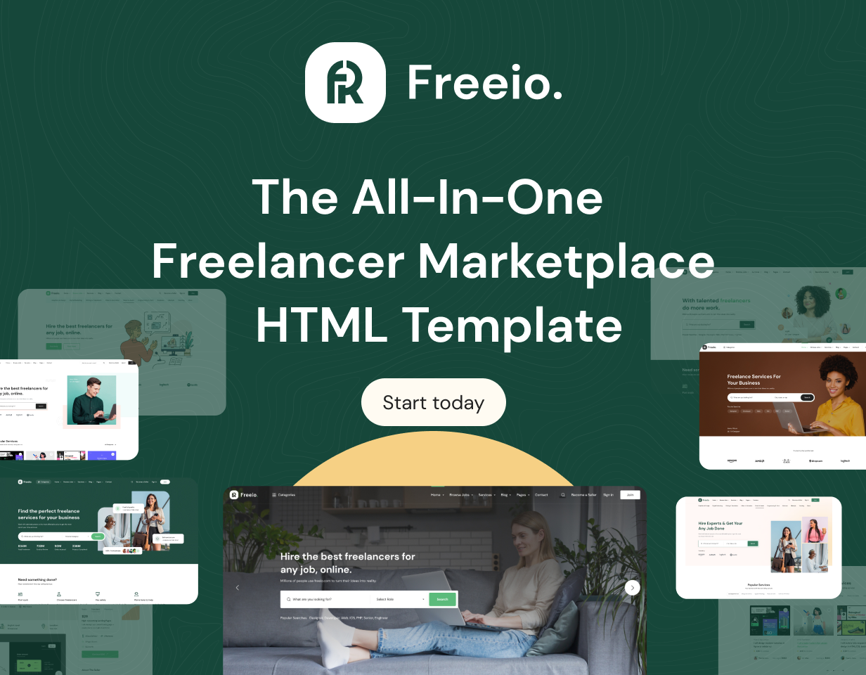 Freeio - Freelance Services Marketplace & Job Board HTML Template - 1