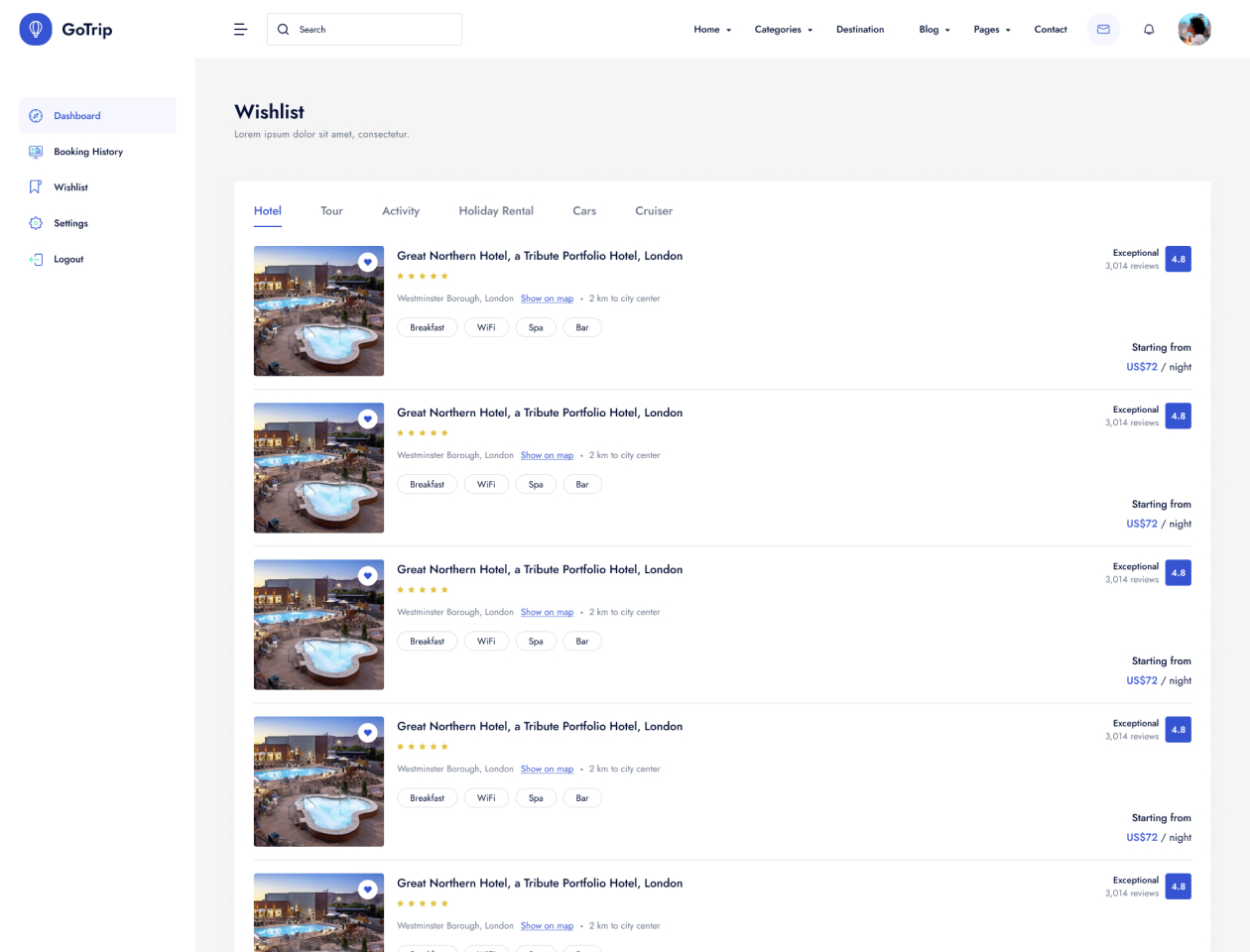 Gotrip Travel Tour Agency HTML Template
