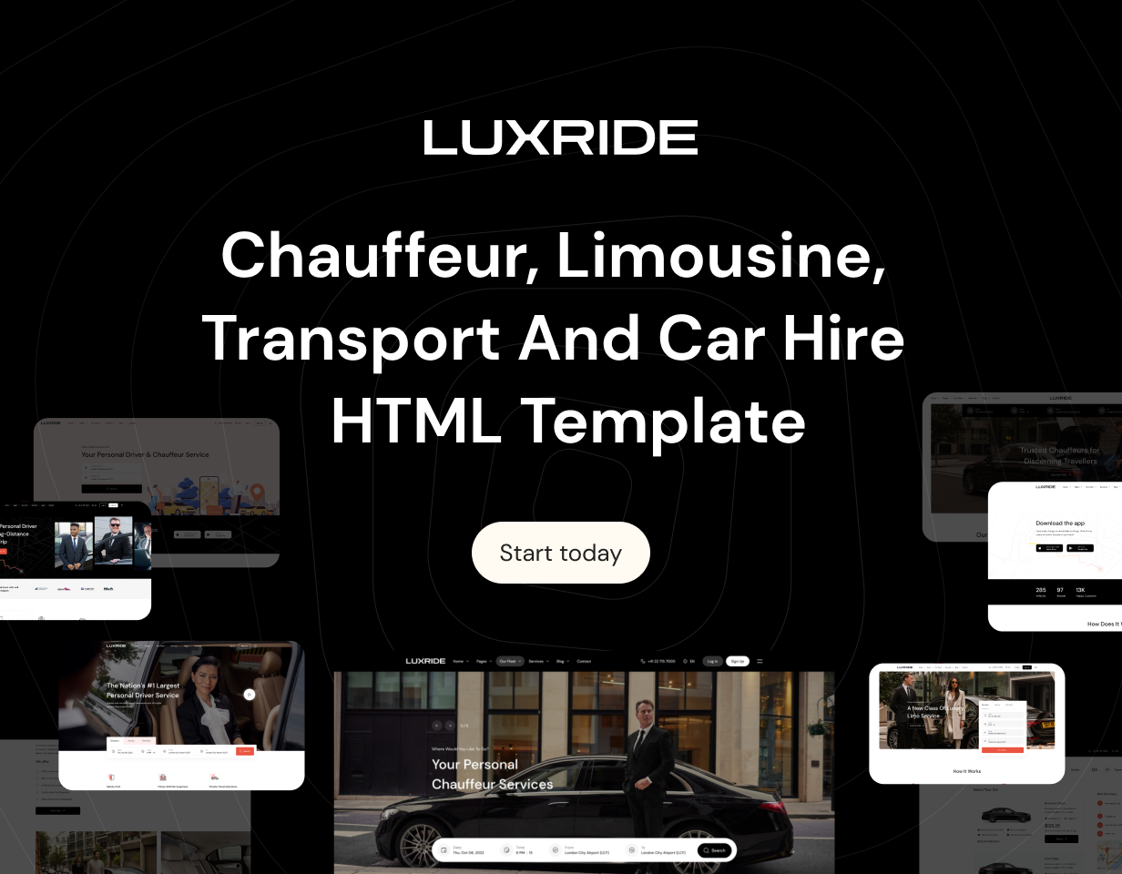 Luxride - Chauffeur Limousine Transport and Car Hire HTML Template - 1