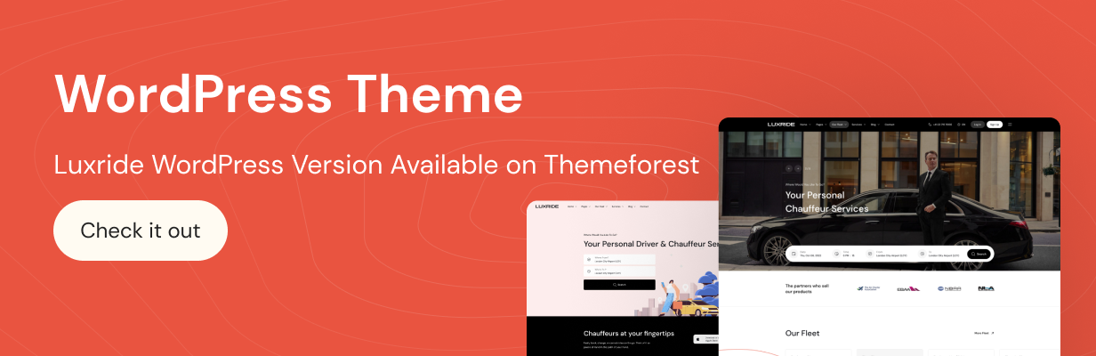 Luxride - Chauffeur Limousine Transport and Car Hire HTML Template