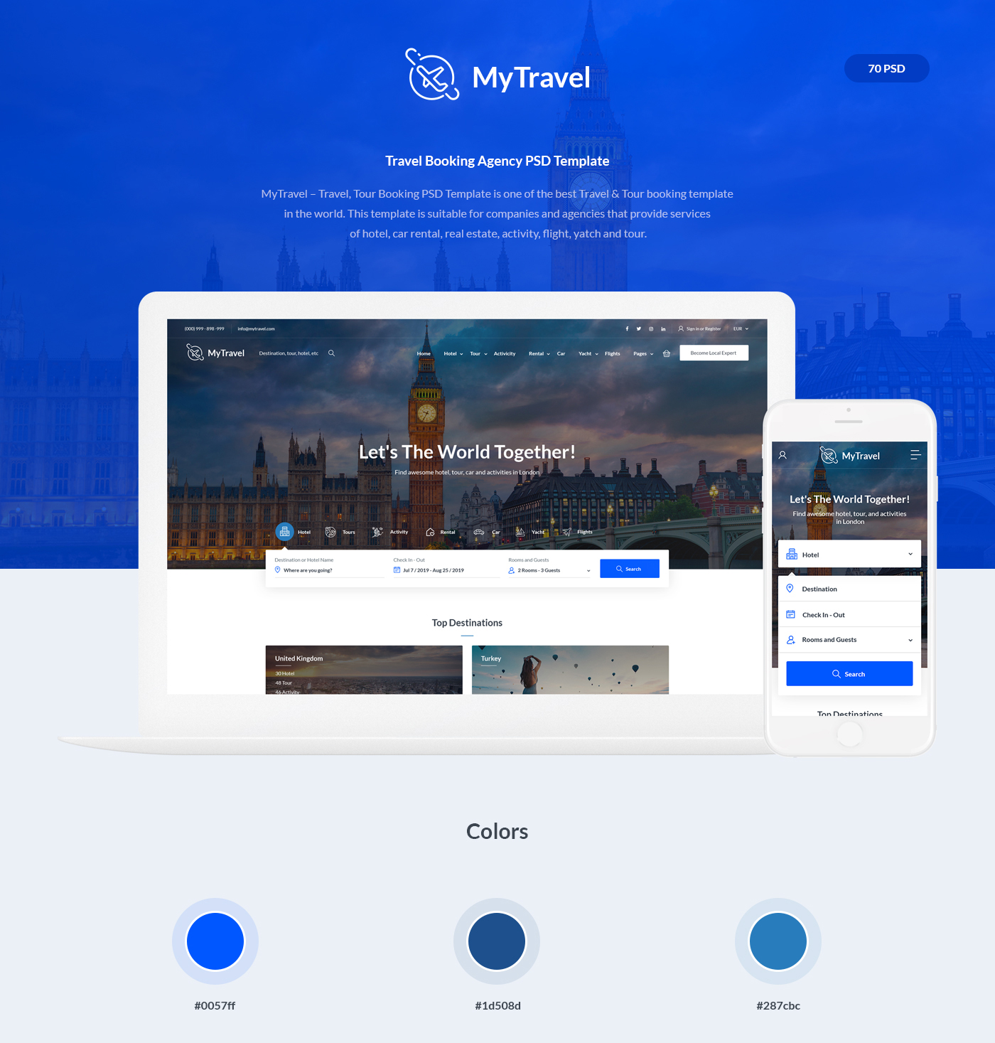 MyTravel Booking Agency PSD Template - 2