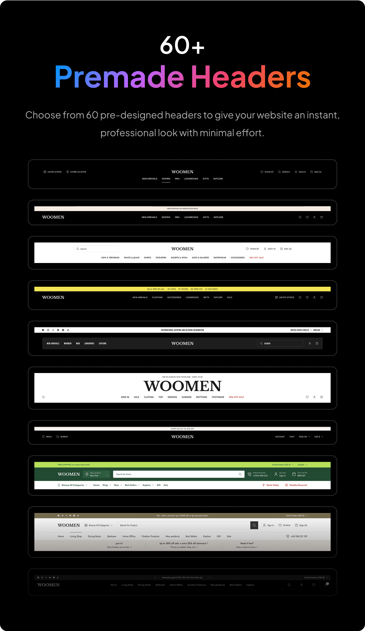 WooMen – Fashion & Multipurpose eCommerce Figma Template